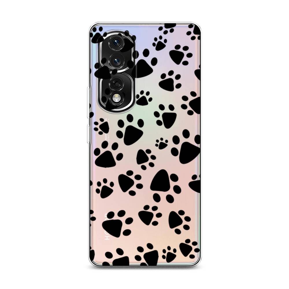 

Чехол Awog на Honor 80 Pro "Лапки черные", Черный, 6120450-2