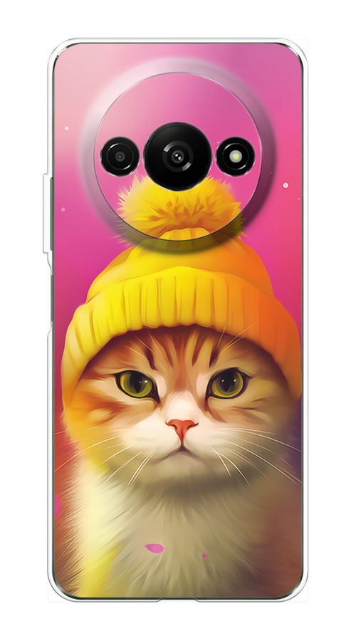 

Чехол на Redmi A3 "Котик в шапочке", Розовый;желтый;бежевый, 321250-1