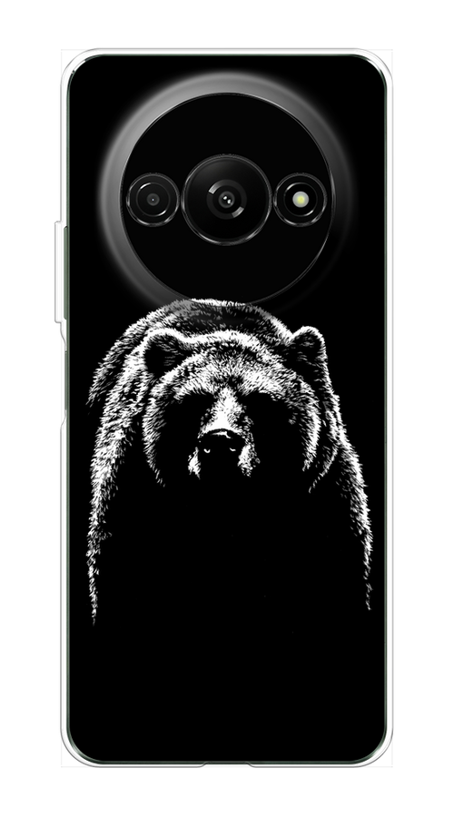 

Чехол на Redmi A3 "Медведь в ночи", Белый;черный, 321250-1