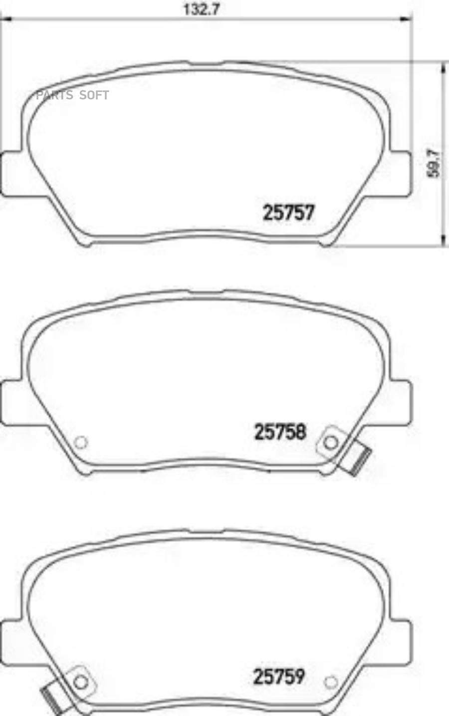 

Тормозные колодки brembo P30070