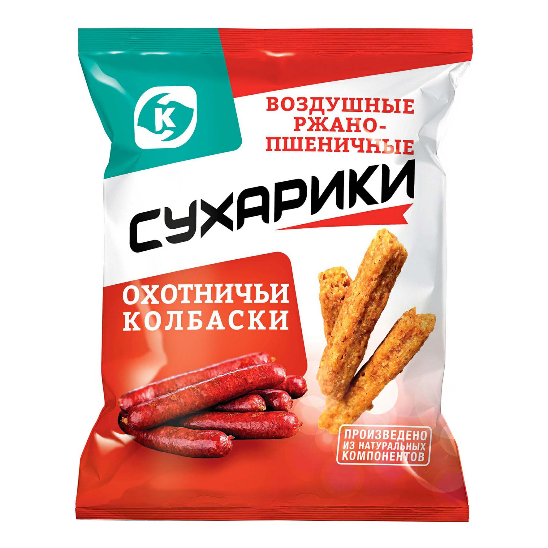 

Сухарики ржано-пшеничные Командор Охотничьи колбаски воздушные 60 г