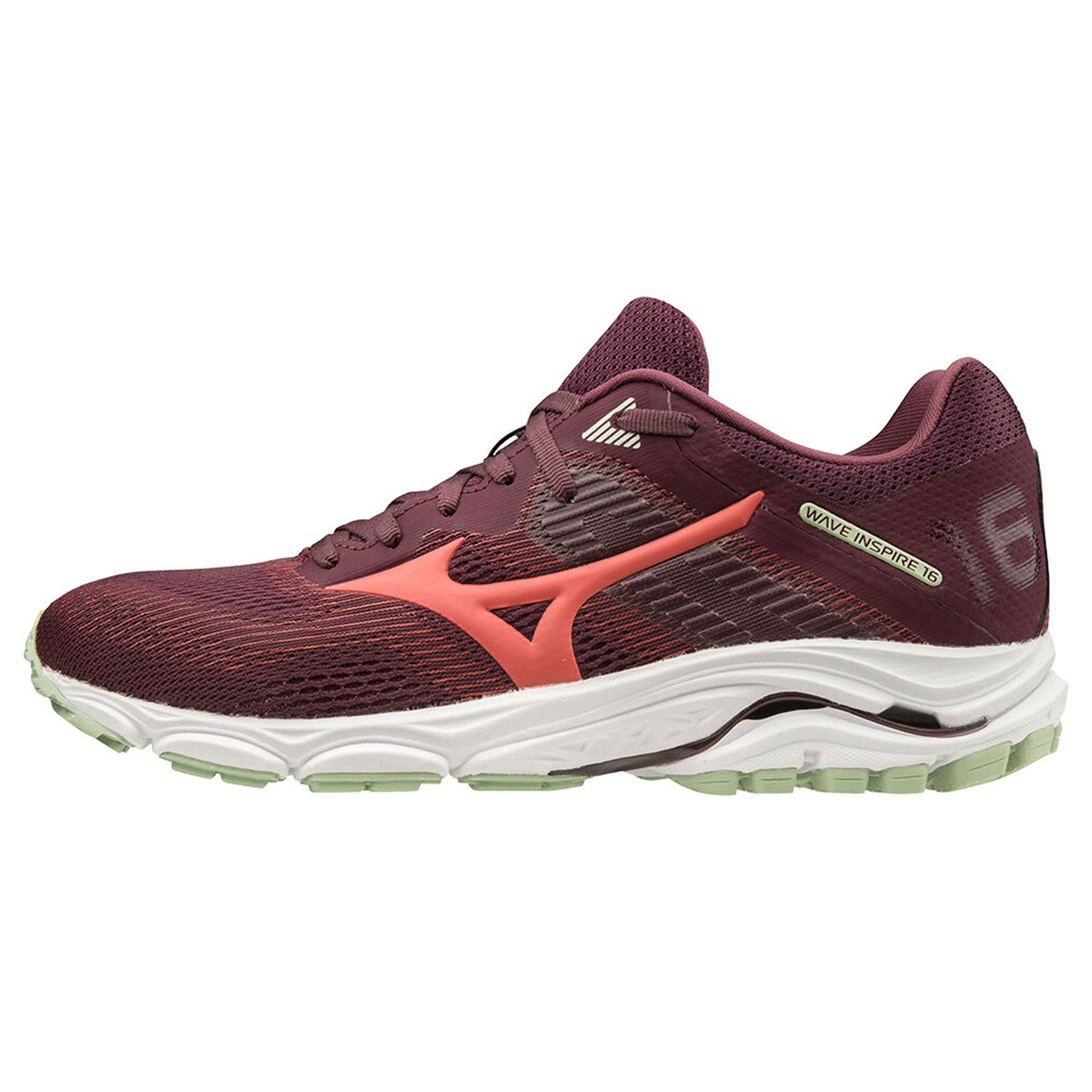 фото Кроссовки женские mizuno wave inspire 16 бордовые 5 uk