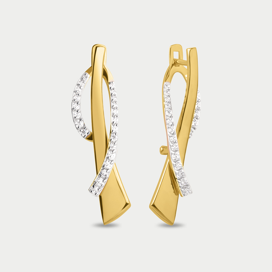 

Серьги из розового золота Династия 024762-4102, фианит, 024762-4102