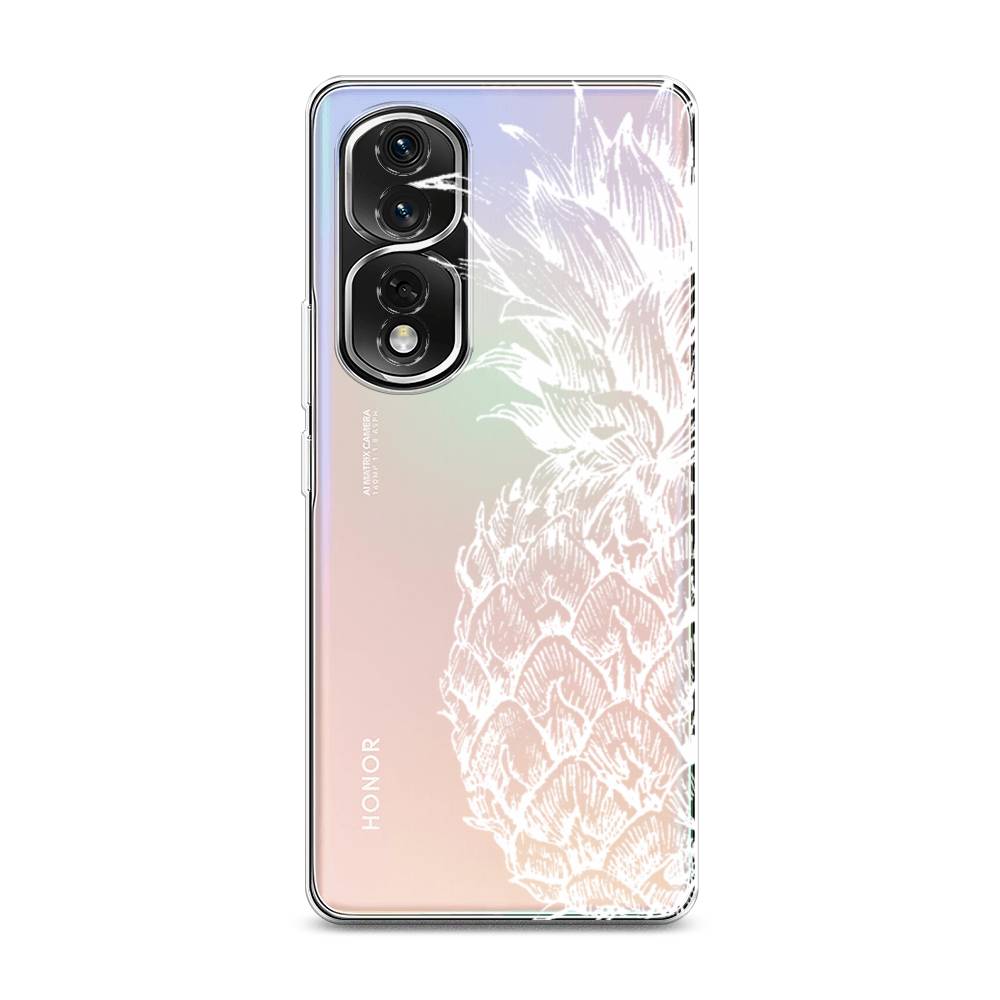 

Чехол Awog на Honor 80 Pro "Ананас графика белая", Белый, 6120450-10