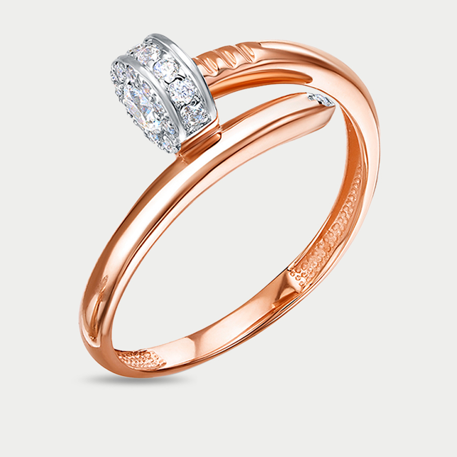 Кольцо из розового золота р. 17,5 Delta 1105372, фианит