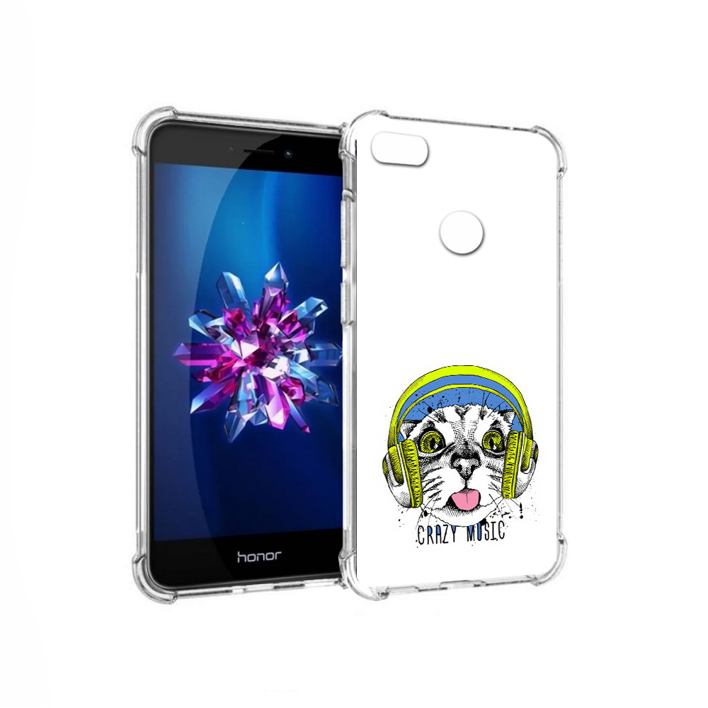 Чехол MyPads Tocco для Honor 8 Lite кошка в наушниках рисунок (PT62584.26.403)