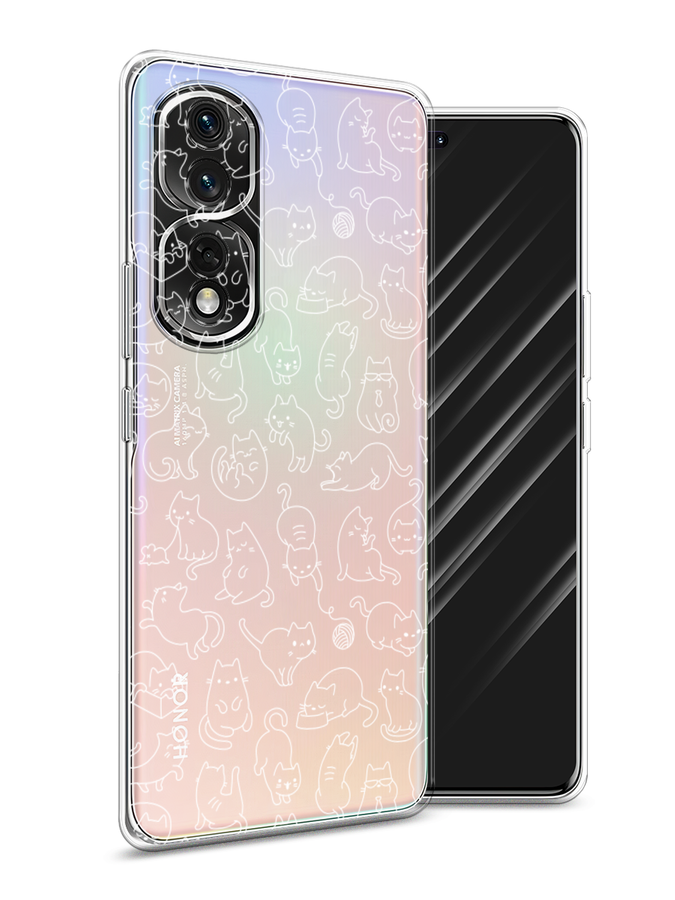 

Чехол Awog на Honor 80 Pro "Шкодливые котики", Прозрачный;бежевый, 6120450-2