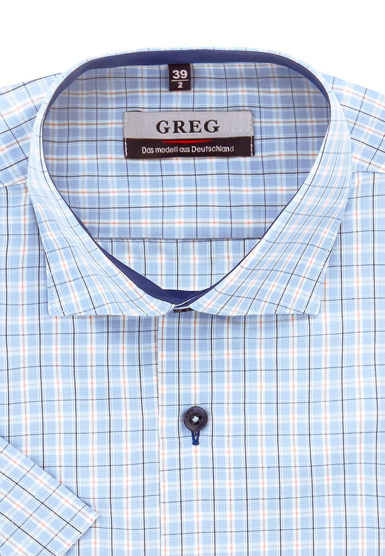 

Рубашка мужская Greg 01-00001686 голубая 38, Голубой, 01-00001686