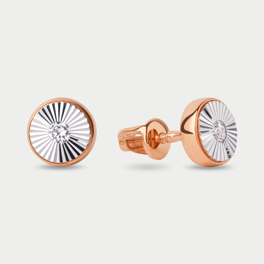 

Серьги из розового золота Династия 023662-1110, фианит, 023662-1110