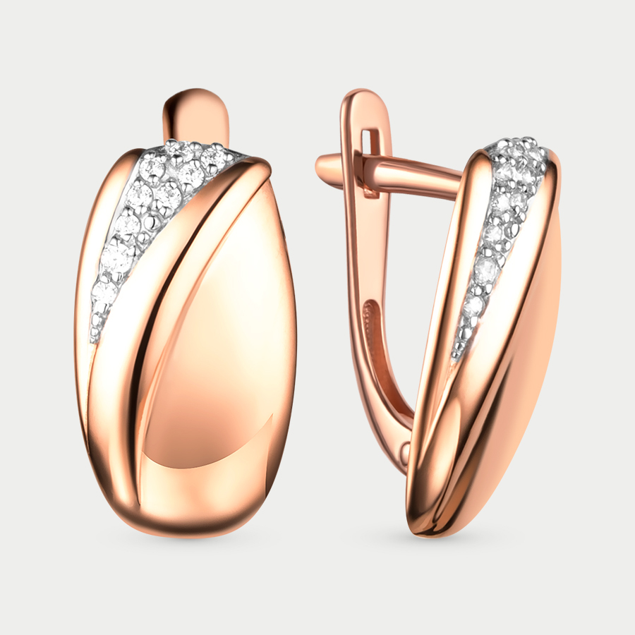

Серьги из розового золота Династия 019482-1102, фианит, 019482-1102