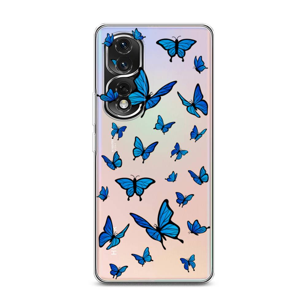 

Чехол Awog на Honor 80 Pro "Синие бабочки", Синий;белый, 6120450-1