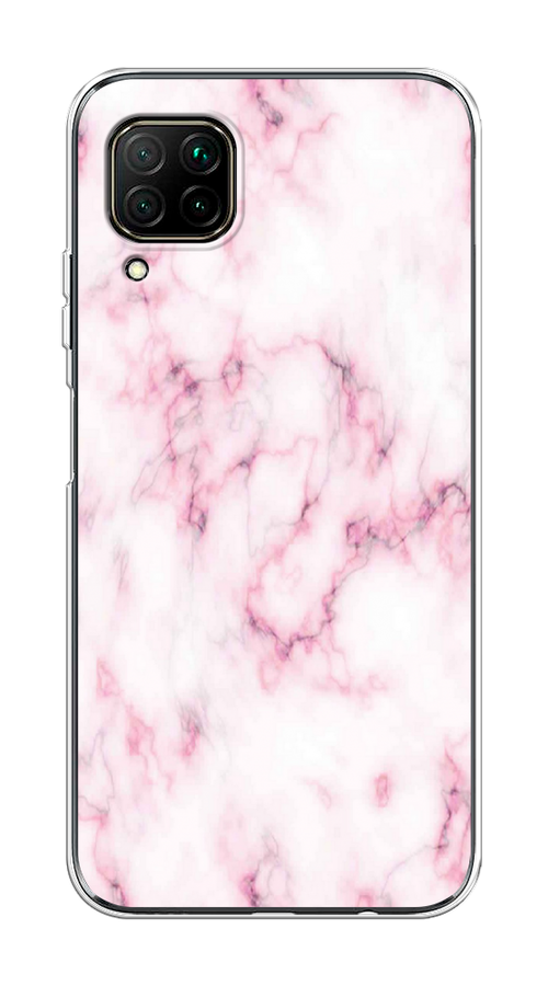 

Чехол на Huawei P40 Lite/Nova 6 SE/Nova 7i "Мрамор с розовым", Белый;розовый, 611650-1