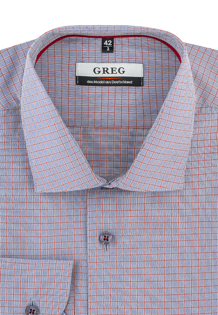 

Рубашка мужская Greg 01-00004064 серая 39, Серый, 01-00004064