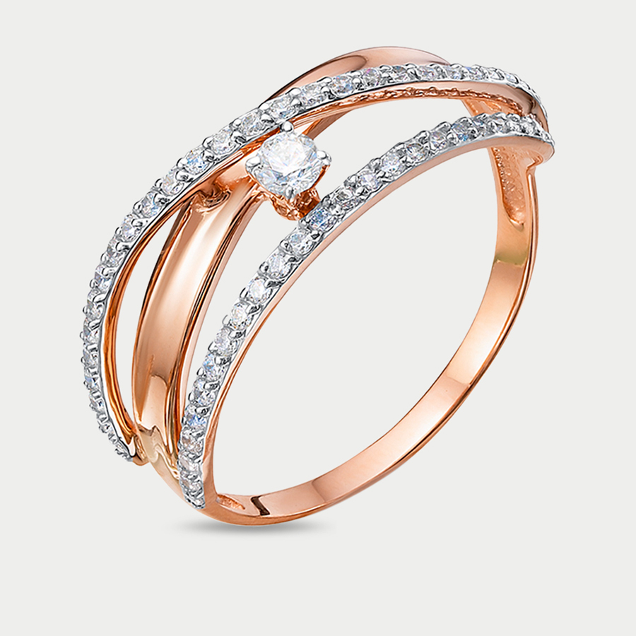 Кольцо из розового золота р. 17,5 Delta 1104259, фианит