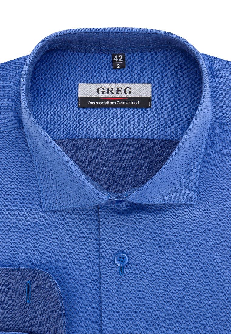 

Рубашка мужская Greg 01-00005631 синяя 44, Синий, 01-00005631