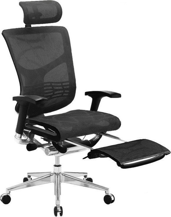 Кресло EXPERT STAR RSTM01-BK сетка черн/каркас черн с подножкой