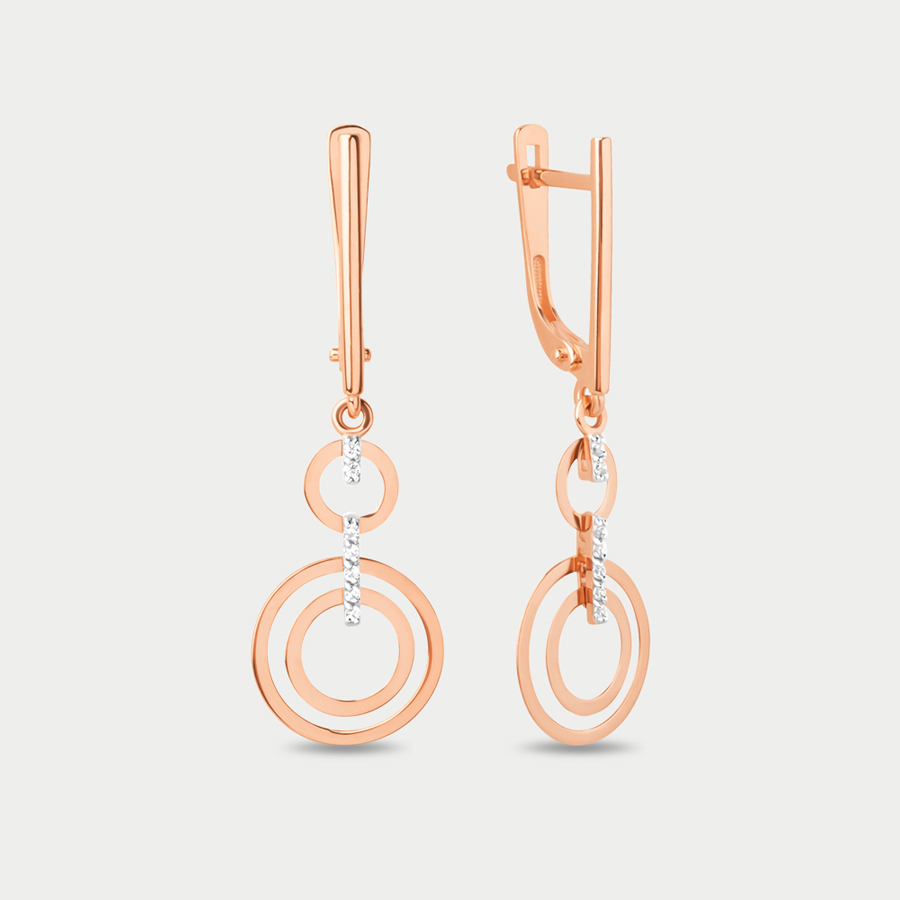 

Серьги из розового золота Династия 500712-1102, фианит, 500712-1102
