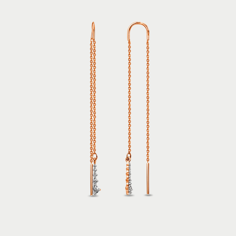 

Серьги из розового золота Династия 002725-1102, фианит, 002725-1102