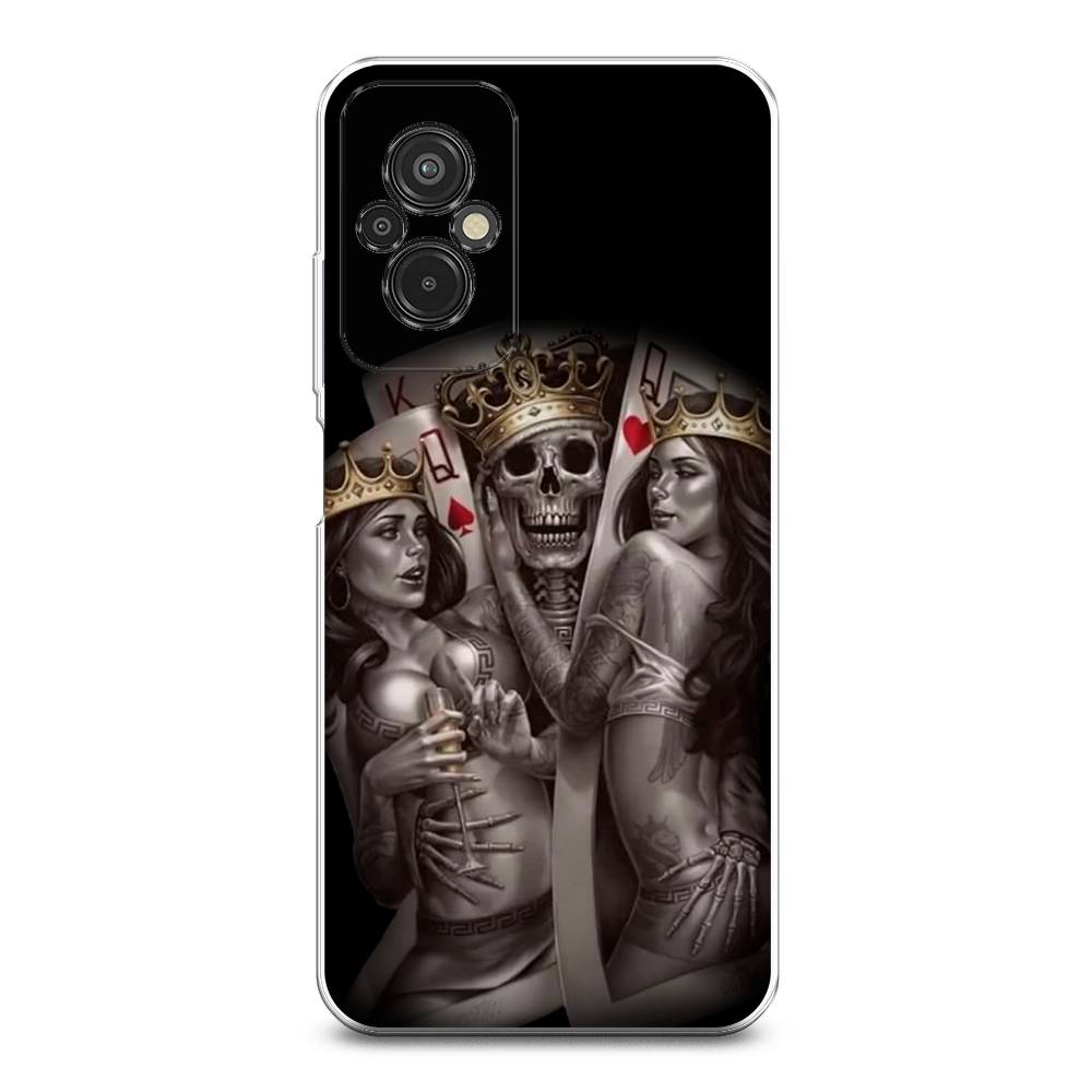 

Чехол на Xiaomi Redmi 11 Prime 4G "Карты король и королевы", Серый;желтый, 316850-6