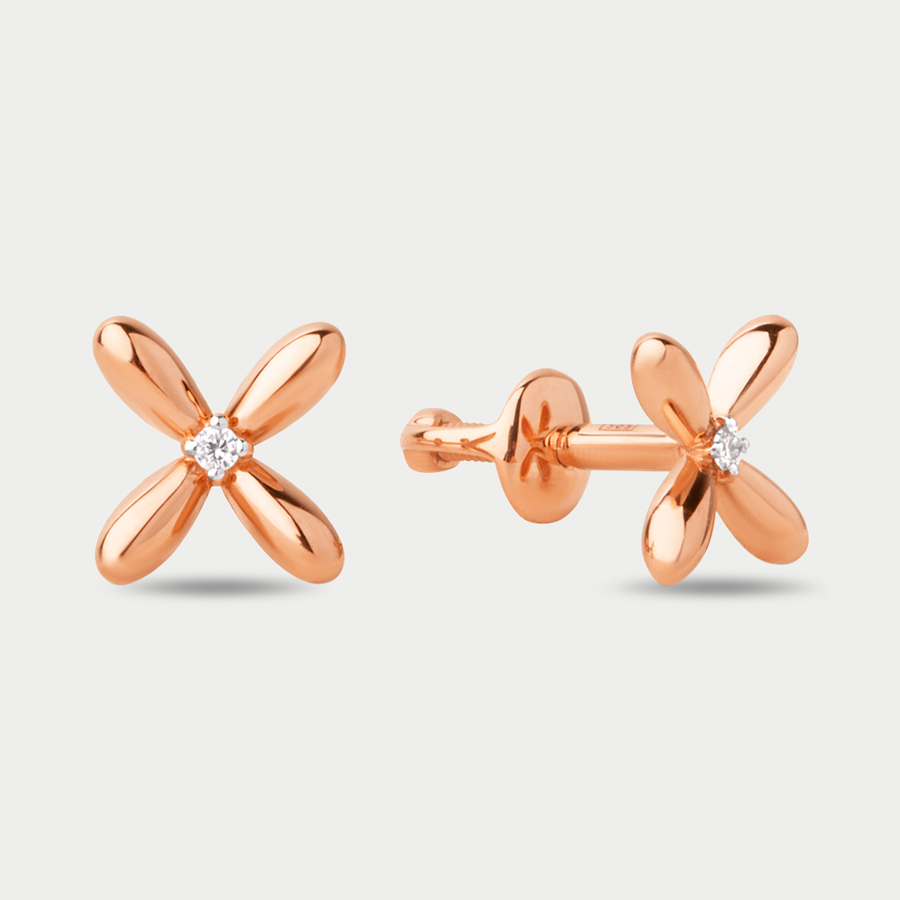 

Серьги из розового золота Династия 024562-1102, фианит, 024562-1102