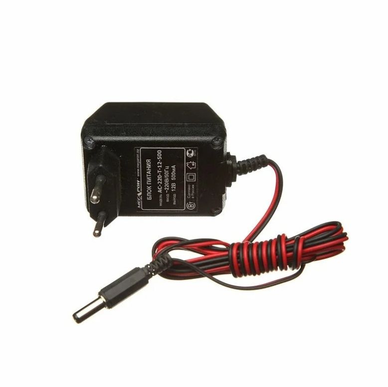 

Блок питания МЕГАРОН 12 В, 500 мА AC-220-T-12-500 (2.5/5.5) 3474, AC-220-T-12-500