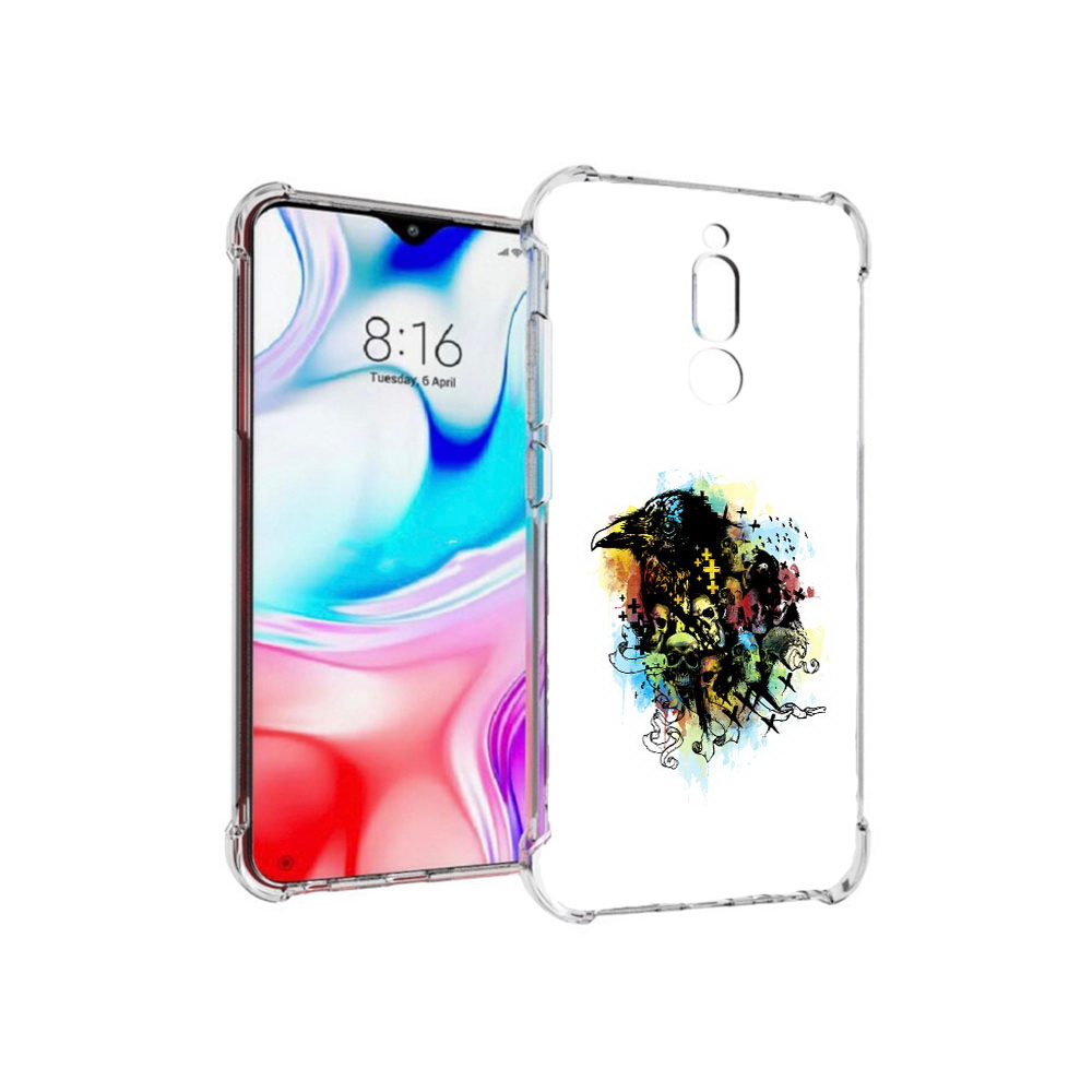 

Чехол MyPads Tocco для Xiaomi Redmi 8 ворон и черепа (PT138911.300.273), Прозрачный, Tocco
