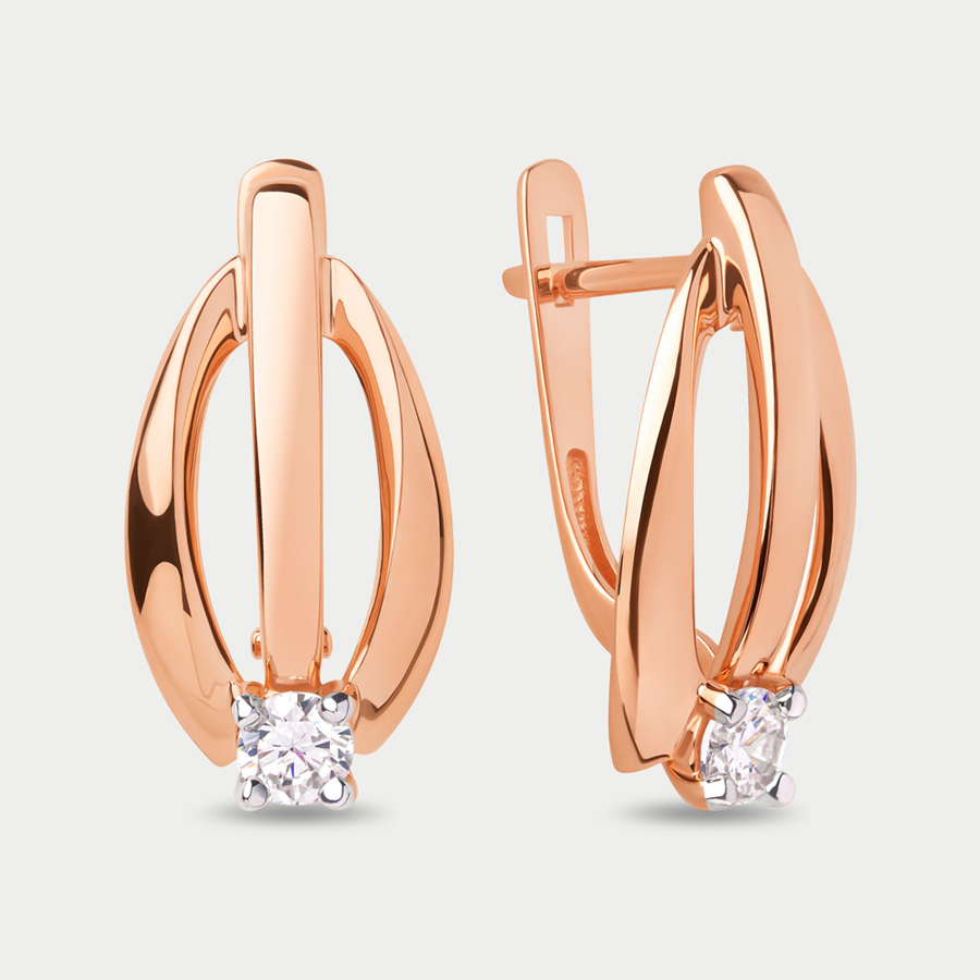 

Серьги из розового золота Династия 025582-1102, фианит, 025582-1102
