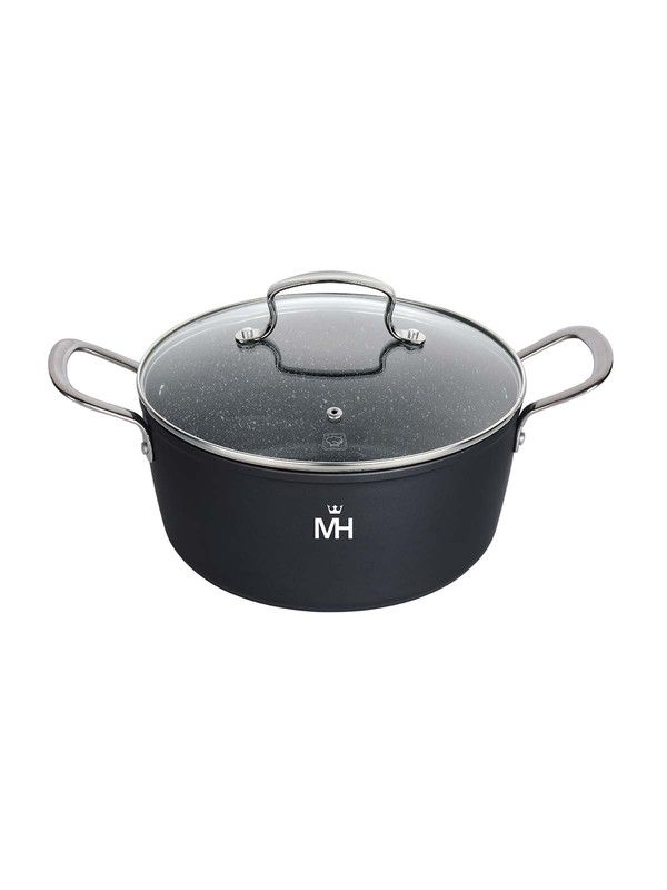 

Кастрюля с крышкой MercuryHaus Granite алюминий 2,8л MC-1746, Черный
