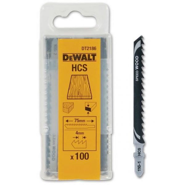 

Пилка для лобзика DEWALT DT2186-QZ, по дереву, HCS, T144D, 100 шт., DT2186-QZ