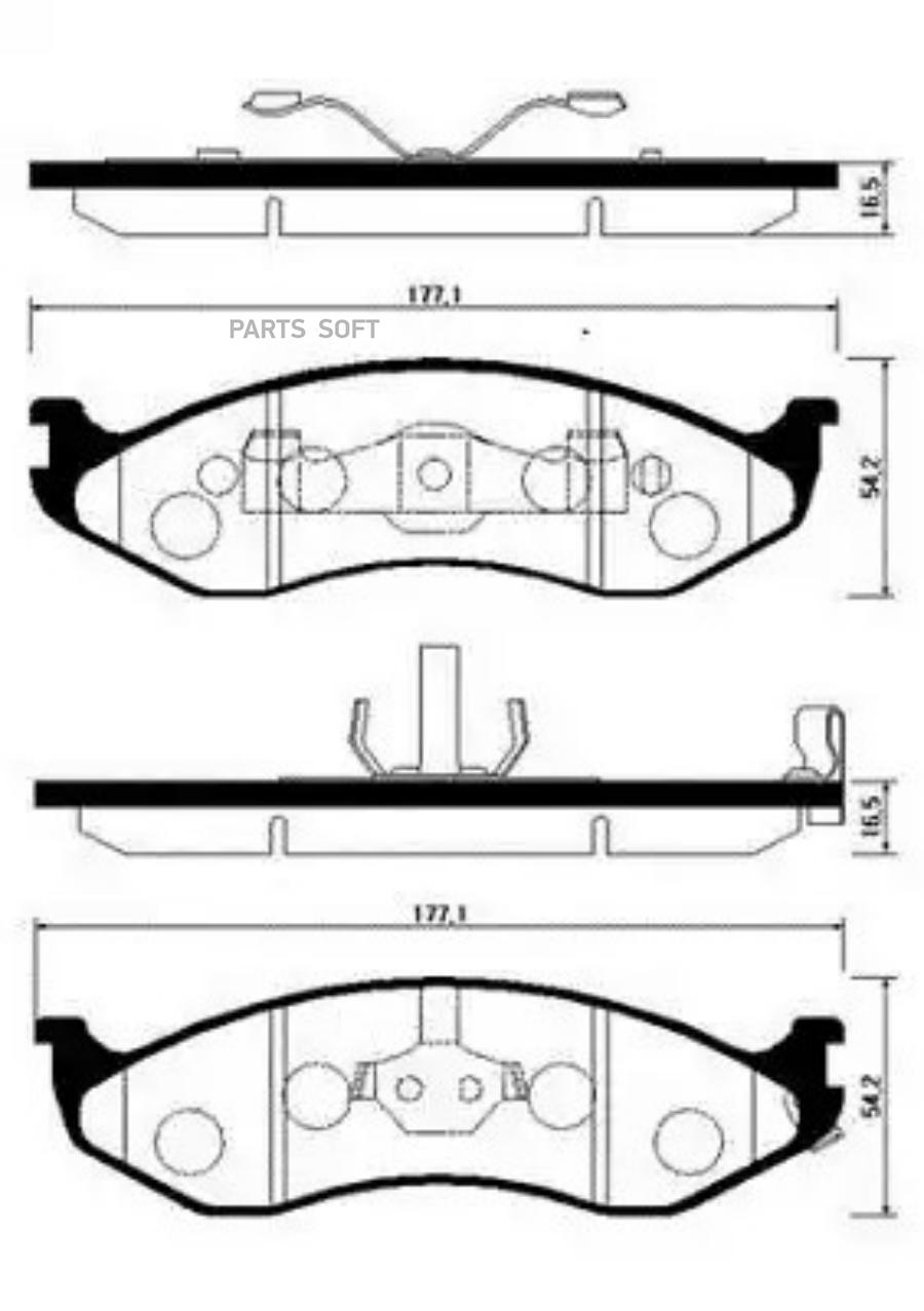 

Колодки тормозные дисковые передн JEEP: CHEROKEE 90-01, GRAND CHEROKEE 91-99, W HSB HP1011