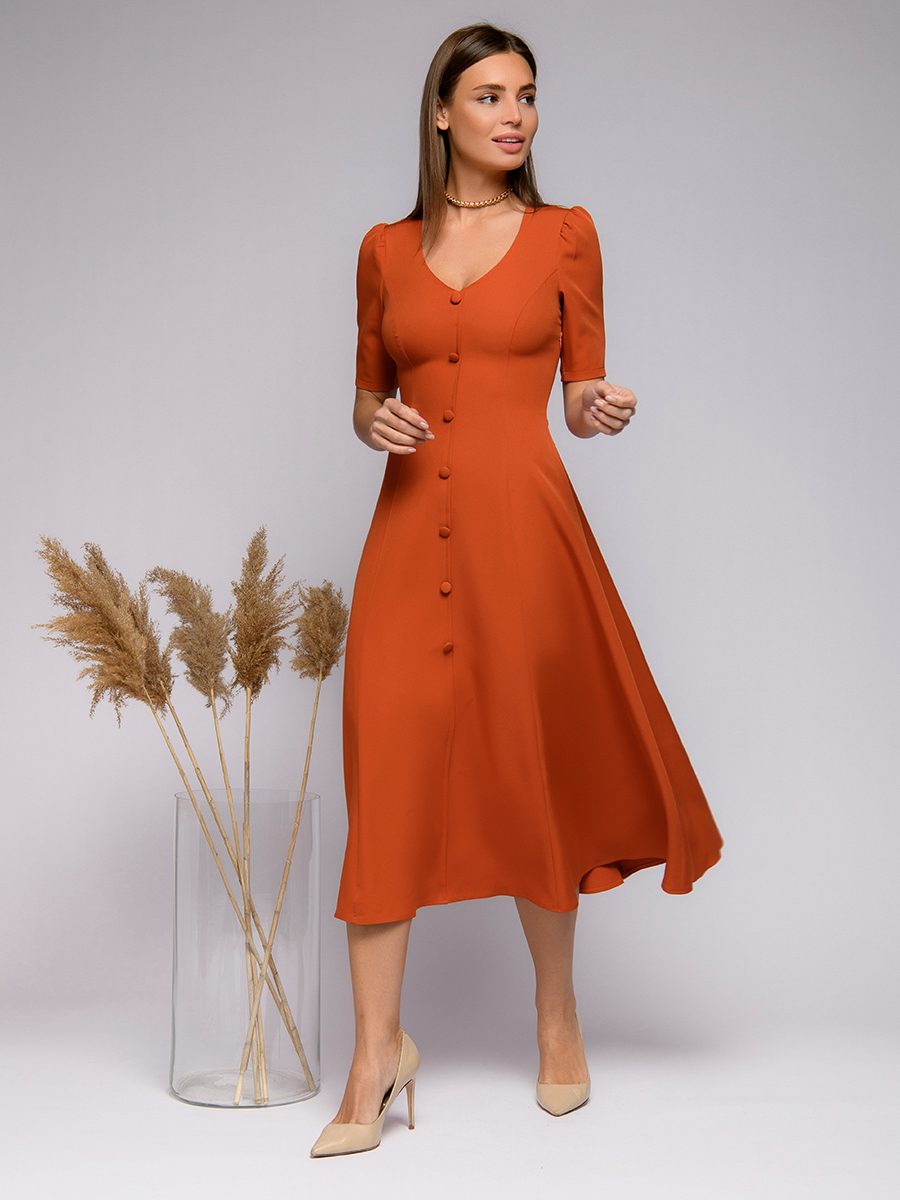 

Платье женское 1001dress 0202522 коричневое 48, Коричневый, 0202522