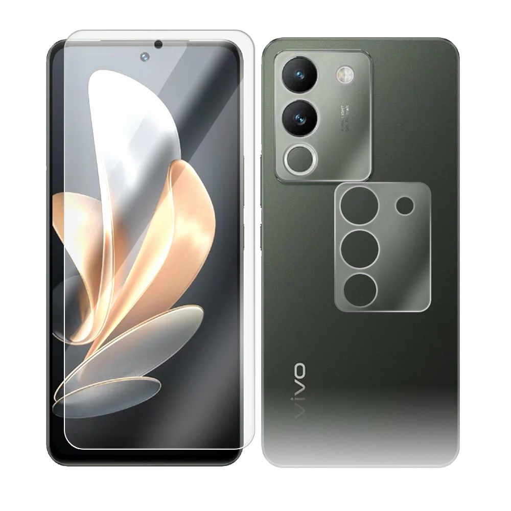 

Стекло защитное гибридное Krutoff для Vivo V29e + защита камеры (2шт.)