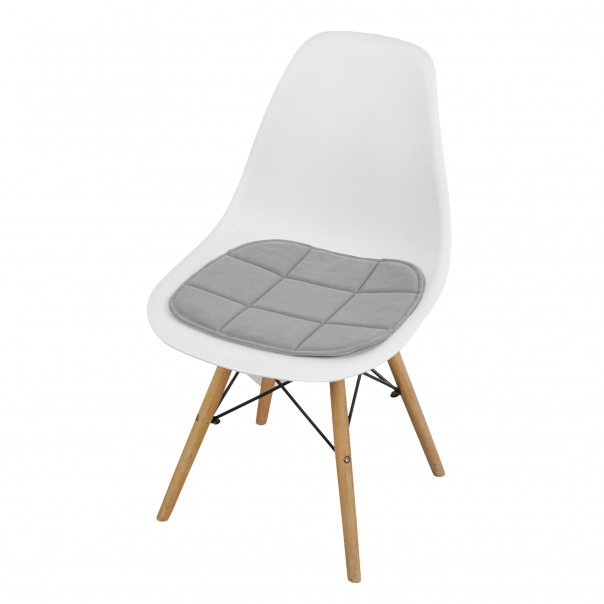 Подушка на стул из микровелюра CHIEDOCOVER, 39х40, светло-серая