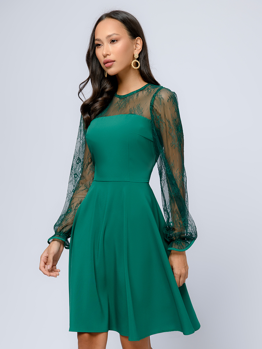 Платье женское 1001dress 0101575 зеленое 54-56