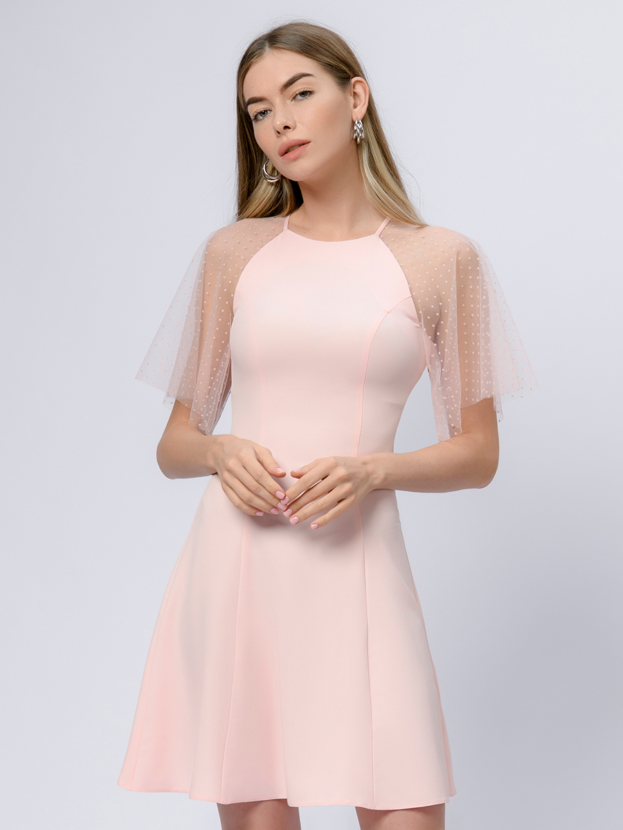 Платье женское 1001dress 0102796 розовое 46