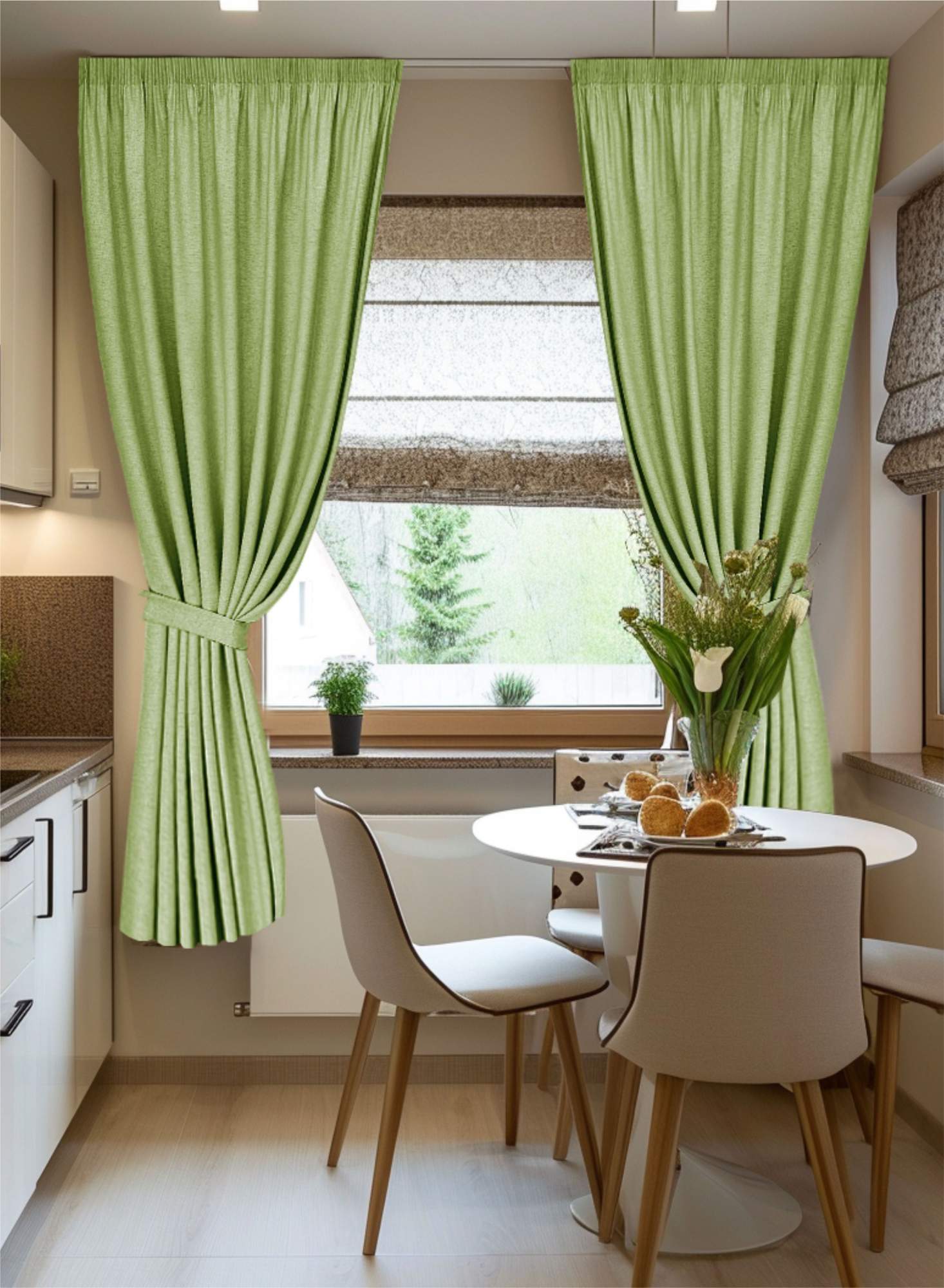 

Шторы ВсеТканиТут короткие имитация льна 2 шт-1,4х1,8 м, короткие имитация