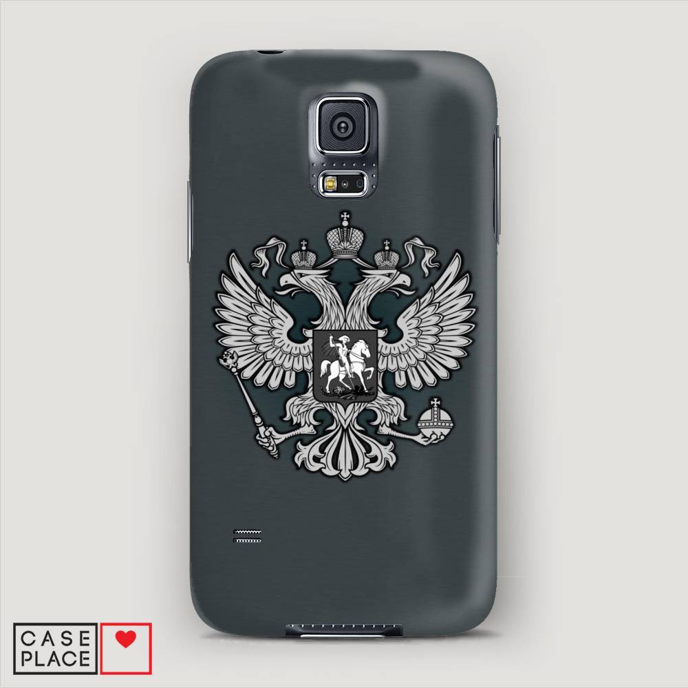 фото Чехол awog "герб россии серый" для samsung galaxy s5 mini