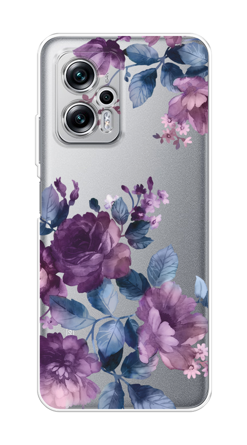 

Чехол на Poco X4 GT/Redmi Note 11T Pro/11T Pro Plus "Purple Blossoms", Синий;фиолетовый, 315450-1