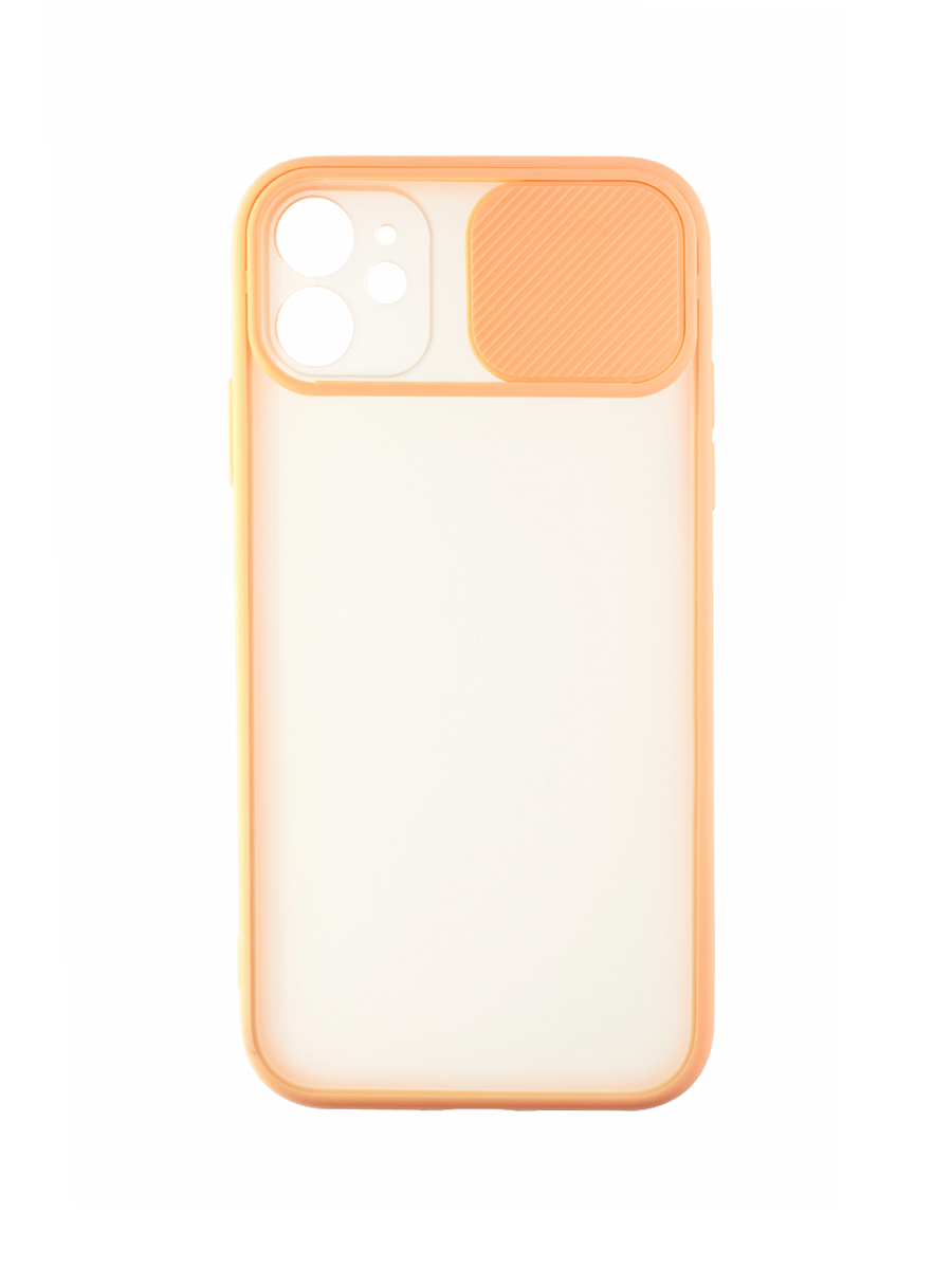фото Чехол-накладка на apple iphone 11 (персиковый) накладка-слайдер, со шторкой zibelino