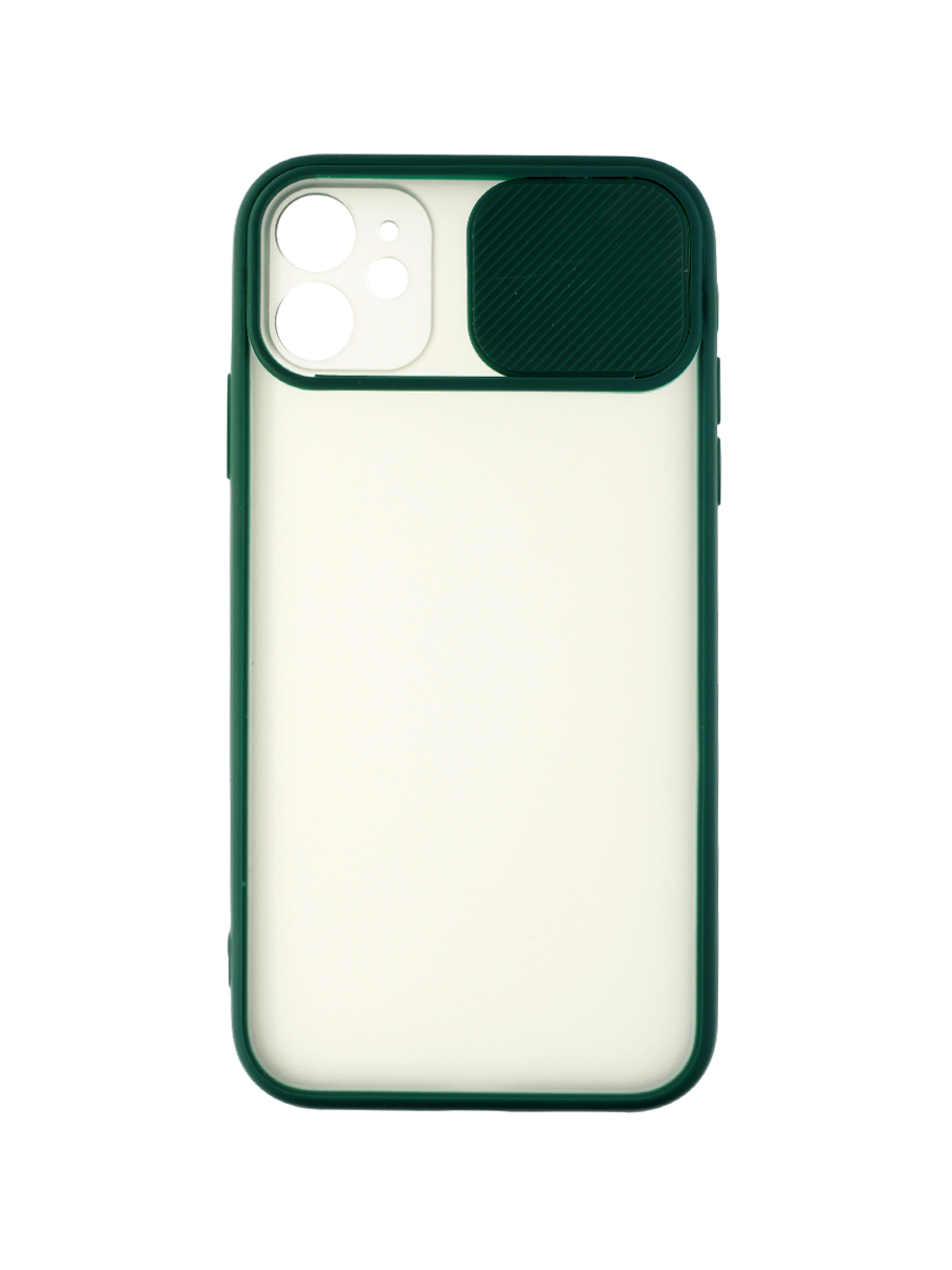 фото Чехол-накладка на apple iphone 11 (зеленый) накладка-слайдер, со шторкой zibelino