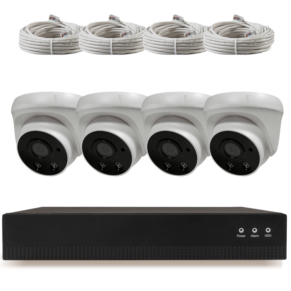 Комплект видеонаблюдения Ps-Link KIT-A504IPM-POE 4416 5Мп IP 4 камеры с микрофонами