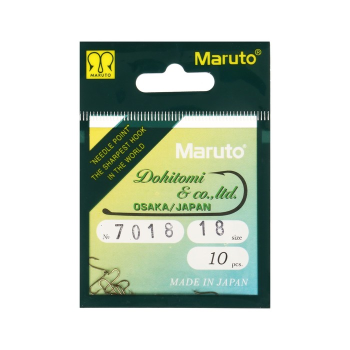 Maruto Крючки мушиные Maruto 7018, цвет BR, №18, 10 шт.