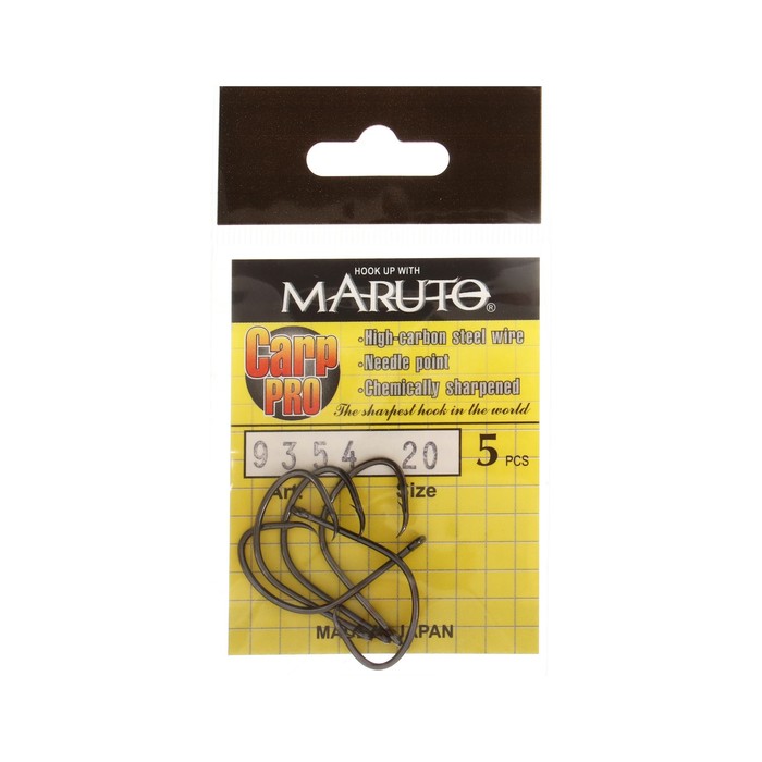 Maruto Крючки карповые Maruto 9354, цвет BN, № 20 Carp Pro, 5 шт.