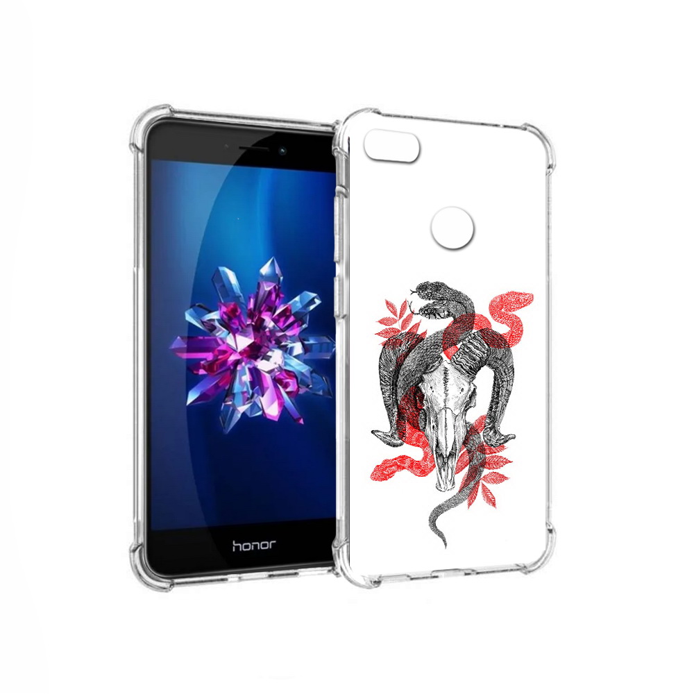 

Чехол MyPads Tocco для Honor 8 Lite змея в черепе рисунок (PT62584.26.365), Прозрачный, Tocco