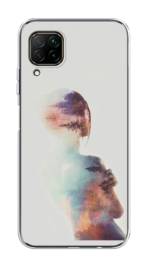 

Чехол на Huawei P40 Lite/Nova 6 SE/Nova 7i "Девушка-лес", Розовый;голубой;серый, 611650-1