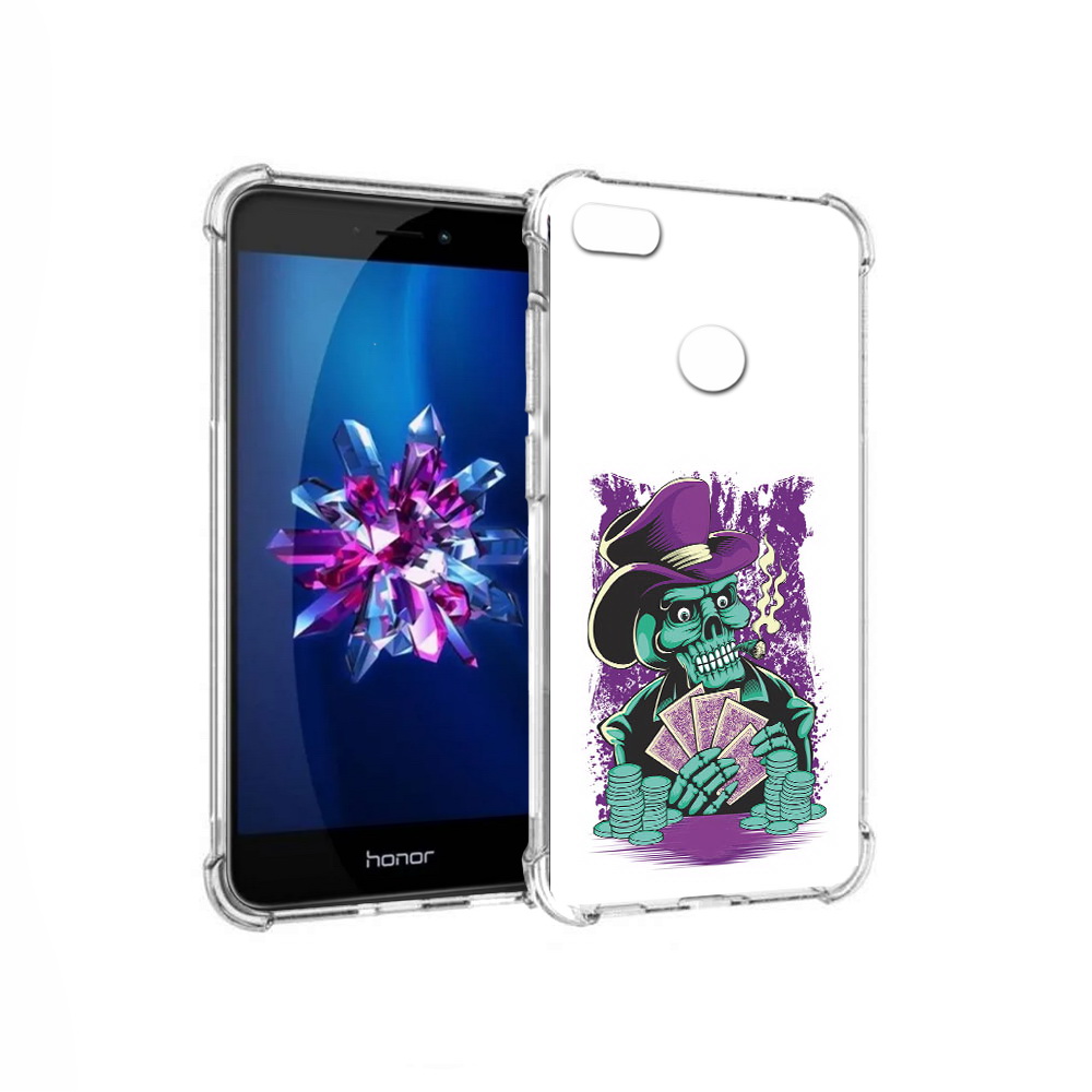 

Чехол MyPads Tocco для Honor 8 Lite зеленый череп с картами (PT62584.26.361), Прозрачный, Tocco