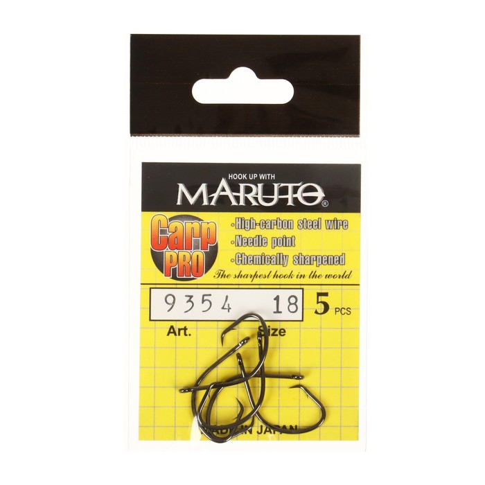 Maruto Крючки карповые Maruto 9354, цвет BN, № 18 Carp Pro, 5 шт.
