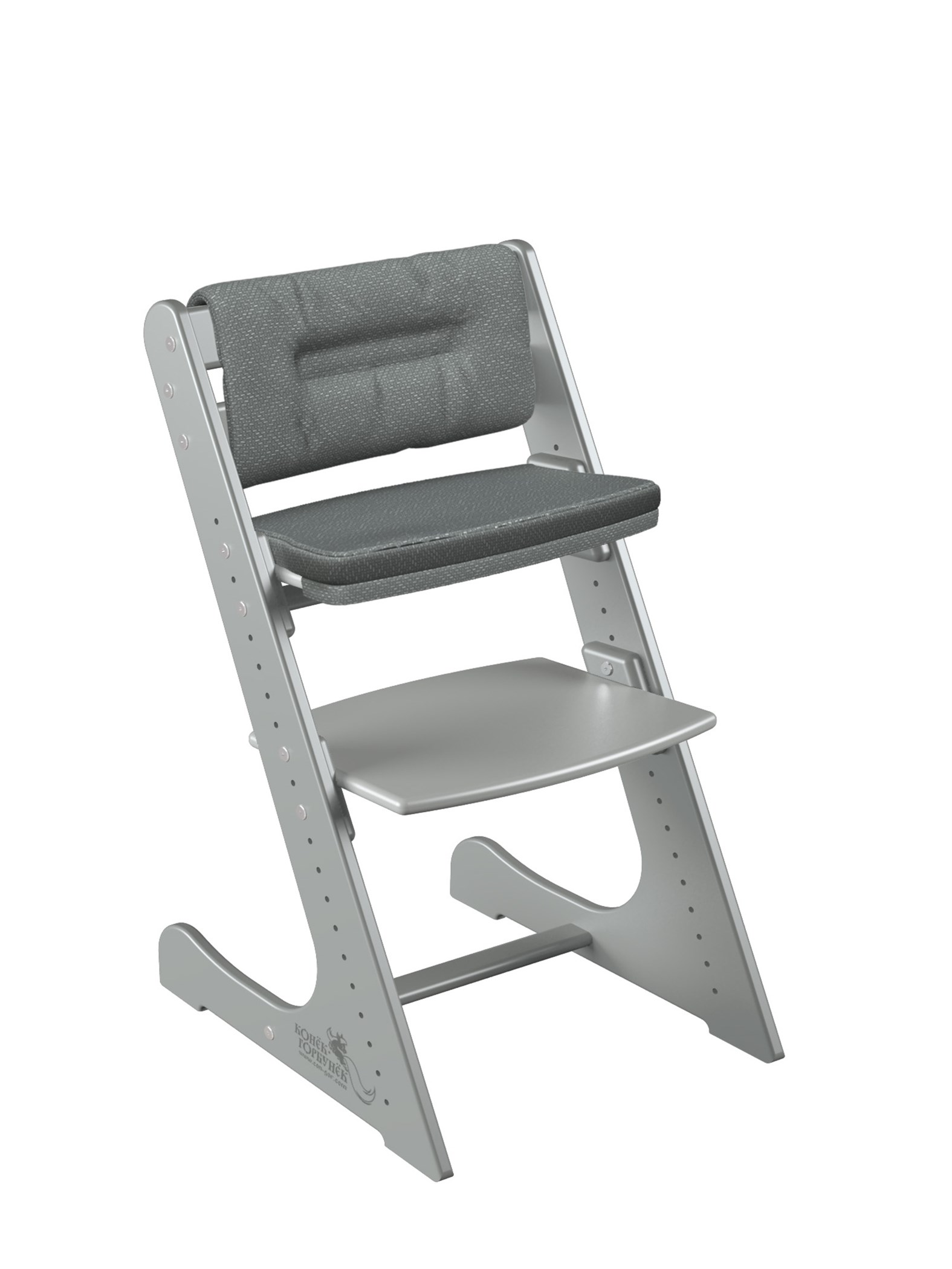 фото Растущий стул конек горбунек + подушки комфорт серый металлик, графит 92884