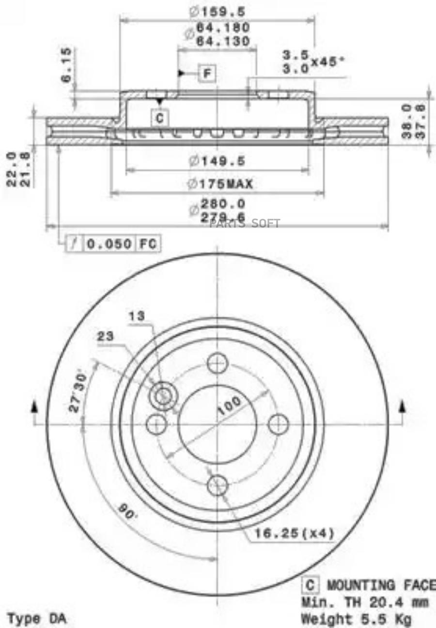 

Тормозной диск brembo комплект 1 шт. 09A76111
