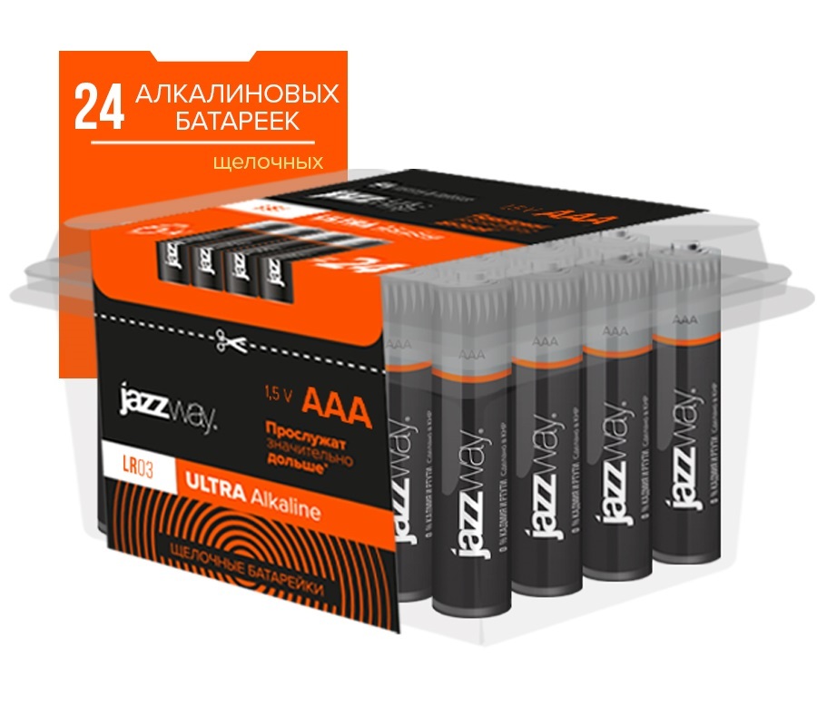Батарейки алкалиновые JAZZway ULTRA ALKALINE АAА 24 шт. (LR03UP-24PB)
